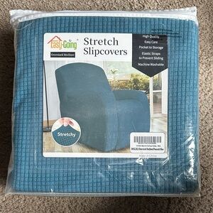 Peacock Blue Stretch Slipcover oversized recliner